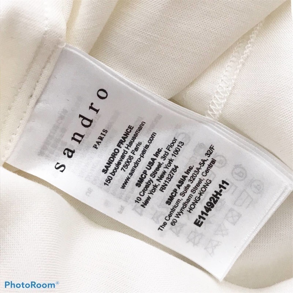 Sandro H18Camille ecru white embellished top - Picture 11 of 14